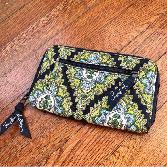 vera bradley Green and blue cambridge full zip around wallet - Picture 5 of 6